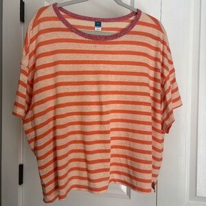 Orange Striped Old Navy Short Sleeve T-shirt